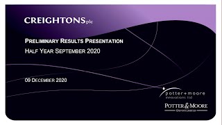 Creightons (CRL) Interim results presentation, December 2020