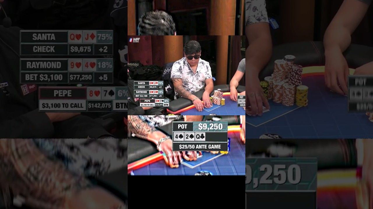 Pepe Tries To Bluff A 3 Way Pot ♤ 