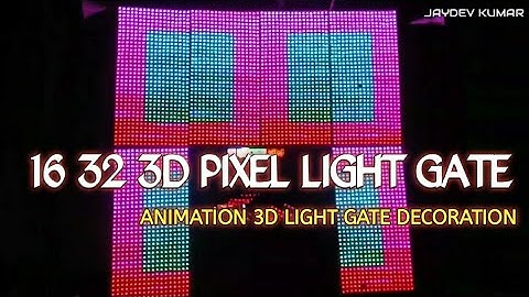 3D pixel 16 32 gate Light decoration animation 3D pixel Light gate full video