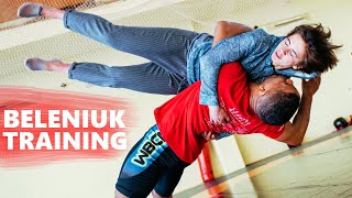 ZHAN BELENIUK - CRAZY WRESTLING TRAINING WITH 115 kg WEIGHTLIFTER / ENG SUB