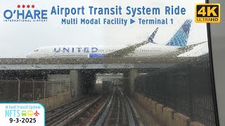 ⁴ᴷ⁶⁰ O'Hare Airport Transit System (ATS) Ride - Bombardier Innovia APM 256 to Terminal 1