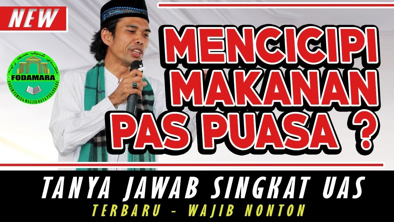 Apa Hukum Mencicipi Masakan Ketika Puasa Ustadz Abdul Somad Lc Ma Youtube