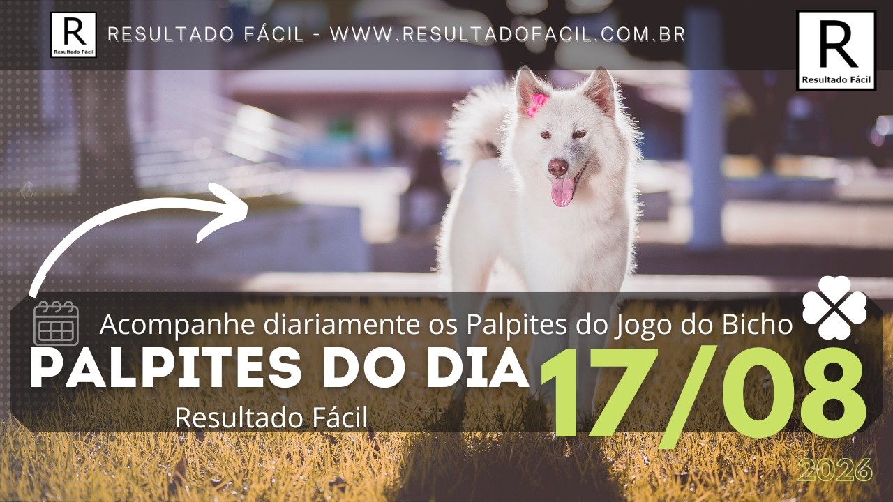 Palpites do dia Jogo do Bicho para o dia 17/08/2026