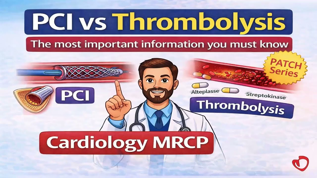 Cardiology MRCP - Percutaneous coronary intervention (PCI) vs Thrombolysis