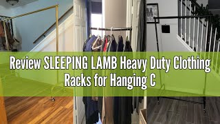 Review SLEEPING LAMB Heavy Duty Clothing Racks for Hanging Clothes Rack, 43" Wide Rolling Garment Ra