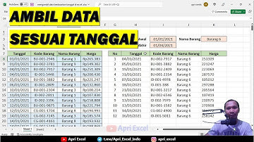 Mengambil data berdasarkan tanggal di excel