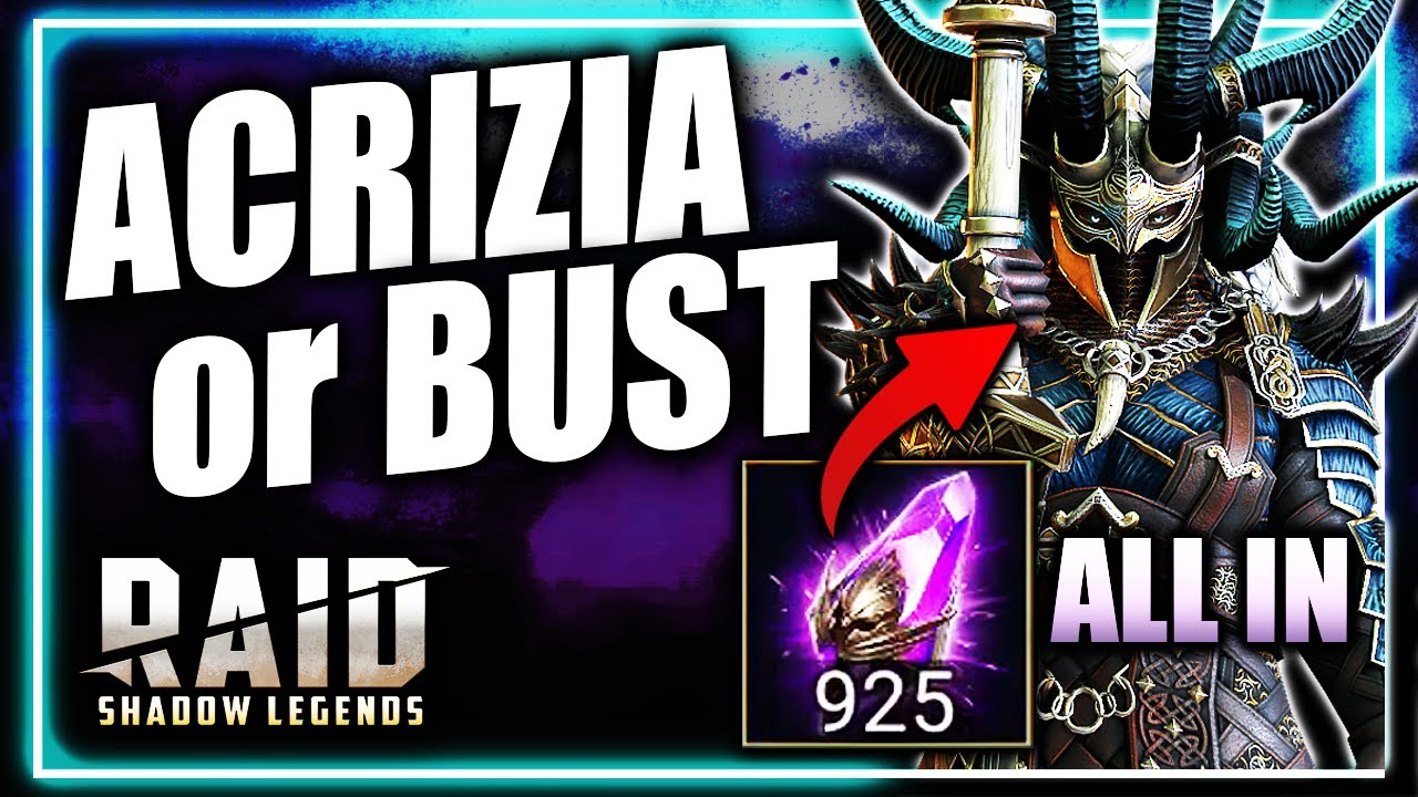 UP TO 925 VOIDS for ACRIZIA! Non-Stop Void Shards Until We Hit Her ⁂ Raid: Shadow Legends