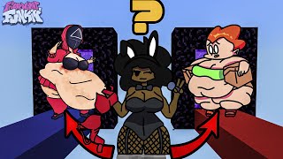 Minecraft Fnf Boyfriend Do Not Choose The Wrong Portal Fat Pico Or Fat Squid Guard ?