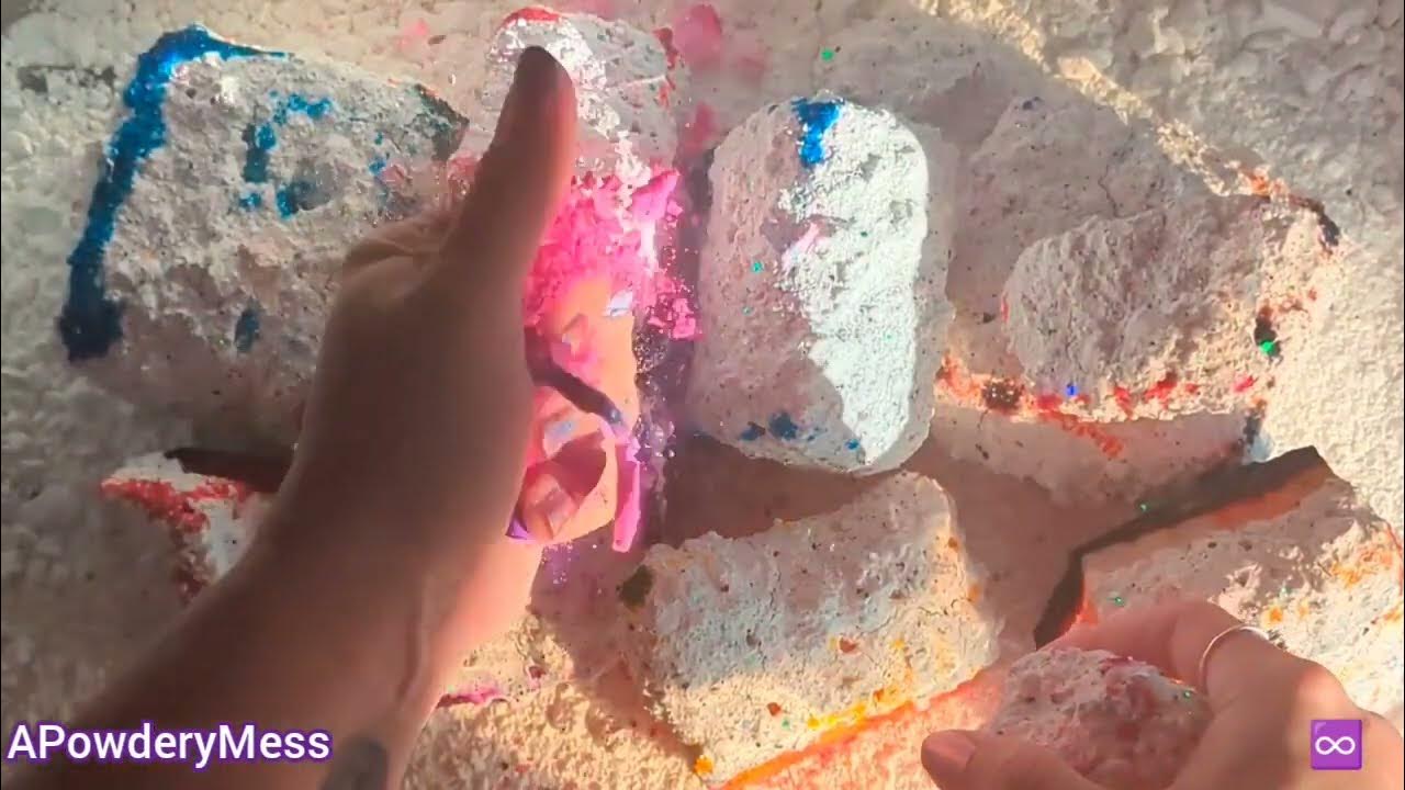 APowderyMess Soft & Crispy chalk crushing asmr / crushing chalk asmr