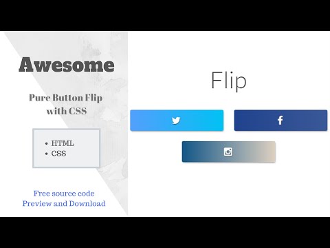 Awesome Button Flip with HTML CSS