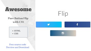 Awesome Button Flip with HTML CSS