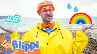 Blippi Learns About Rain And Snow | Blippi | 🔤 Moonbug Subtitles 🔤 | Learning Videos