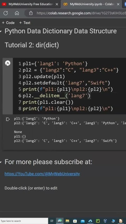Python Use dict1.clear() method to empty dict1 {} dictionary - YouTube