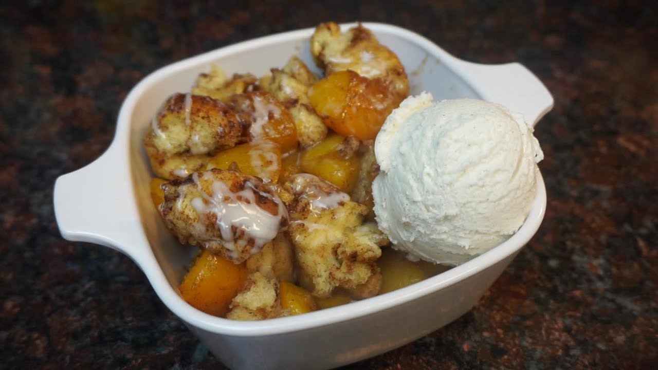 peach cobbler with cream cheese and crescent rolls