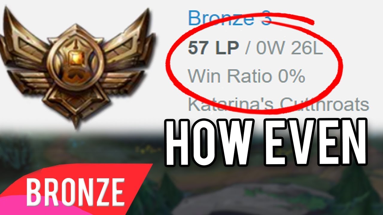 LITERALLY 0% Win Rate In Bronze. HOW Is This Possible? - Bronze