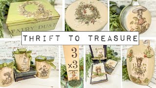 Thrift to Treasure - 7 Thrift Store Upcycles using the IOD Fairy Merry Christmas Transfer - DIY’s
