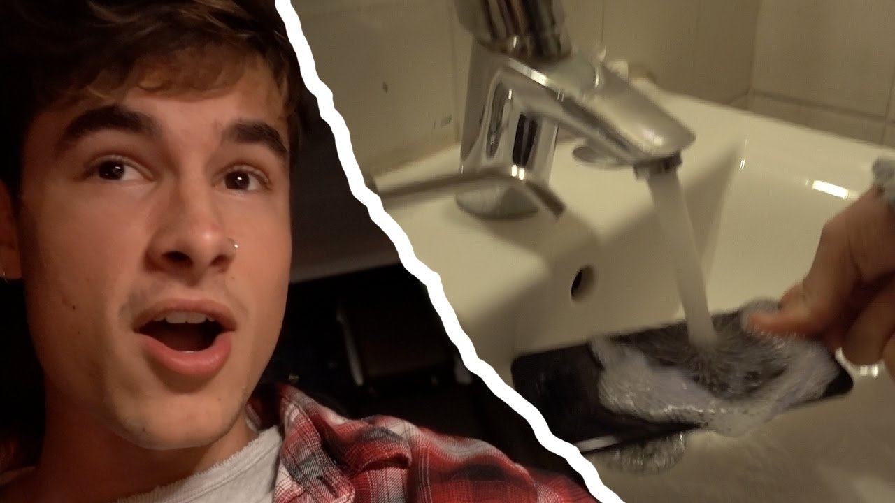 DROPPED HIS PHONE IN THE TOILET YouTube