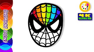 SPIDERMAN Drawing, How to Draw a Rainbow SPIDERMAN | ENJOY DRAWING