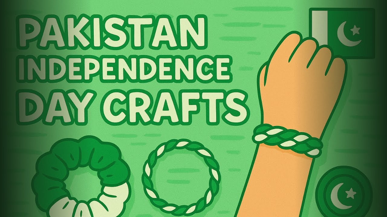 Pakistan Independence Day Crafts  | DIY Scrunchie, Bracelet & Badge | 14 August Special"