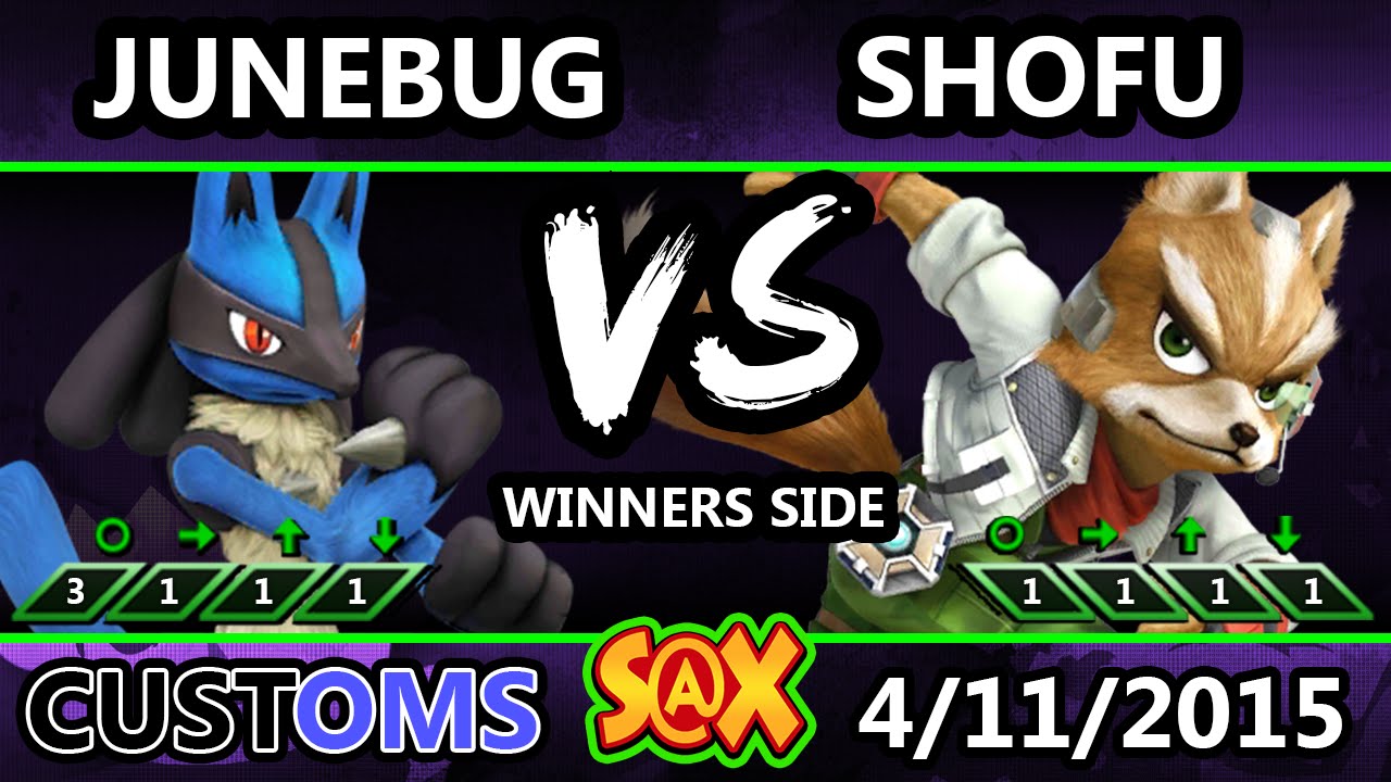 S@X Customs - Shofu (Fox) Vs. VGz | Junebug (Lucario) SSB4 Tournament - Smash Wii U - Smash 4