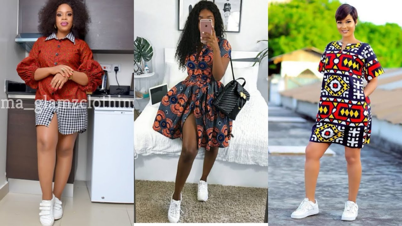 Ankara short flare gown with sneakers | Short african dresses, African  fashion, Short flare gown