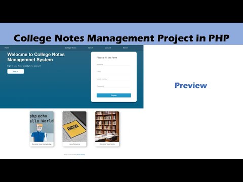 PHP project| |College Notes Management Project in PHP Preview |College Project |Clever Learning