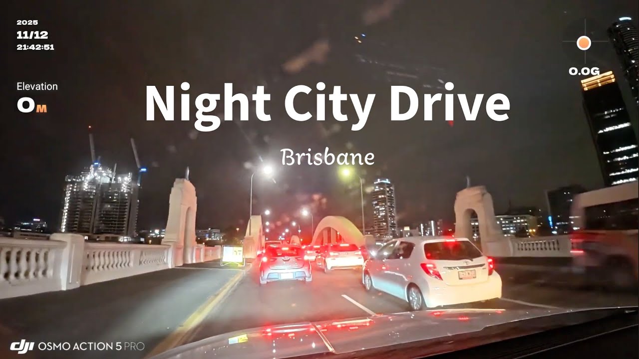 Brisbane Night Drive | West End to Milton | Busy Road & City Lights