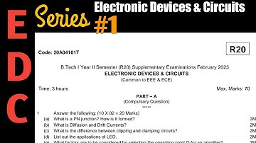 EDC Exam Point of View preparation  |  feb 2033 QP  Discussion   | #edcseries   | #jntua