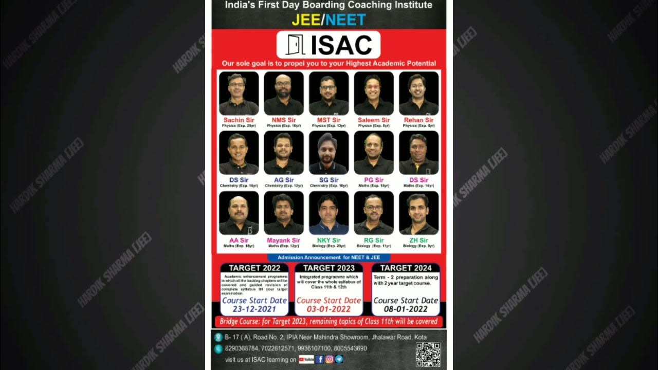 ISAC Learning Courses Details NMS sir New Coaching in Kota YouTube