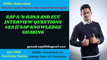 SAP S/4 HANA and ECC Interview Questions #23 || SAP Knowledge Sharing