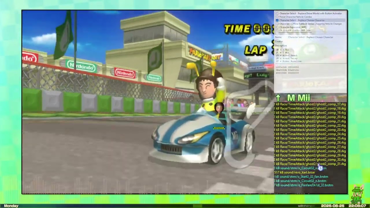 [Mario Kart Wii] Playable M Mii, S Mii and L Mii, characters after Mii Outfit C's character ID!