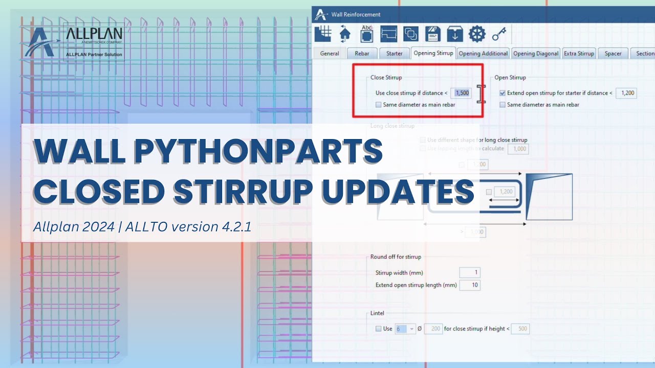 ALLTO Wall PythonParts ver 4.2.1 updates | Closed stirrup updates - YouTube