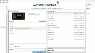 Matrix Orbital - GTT Designer Software - Starting a Project