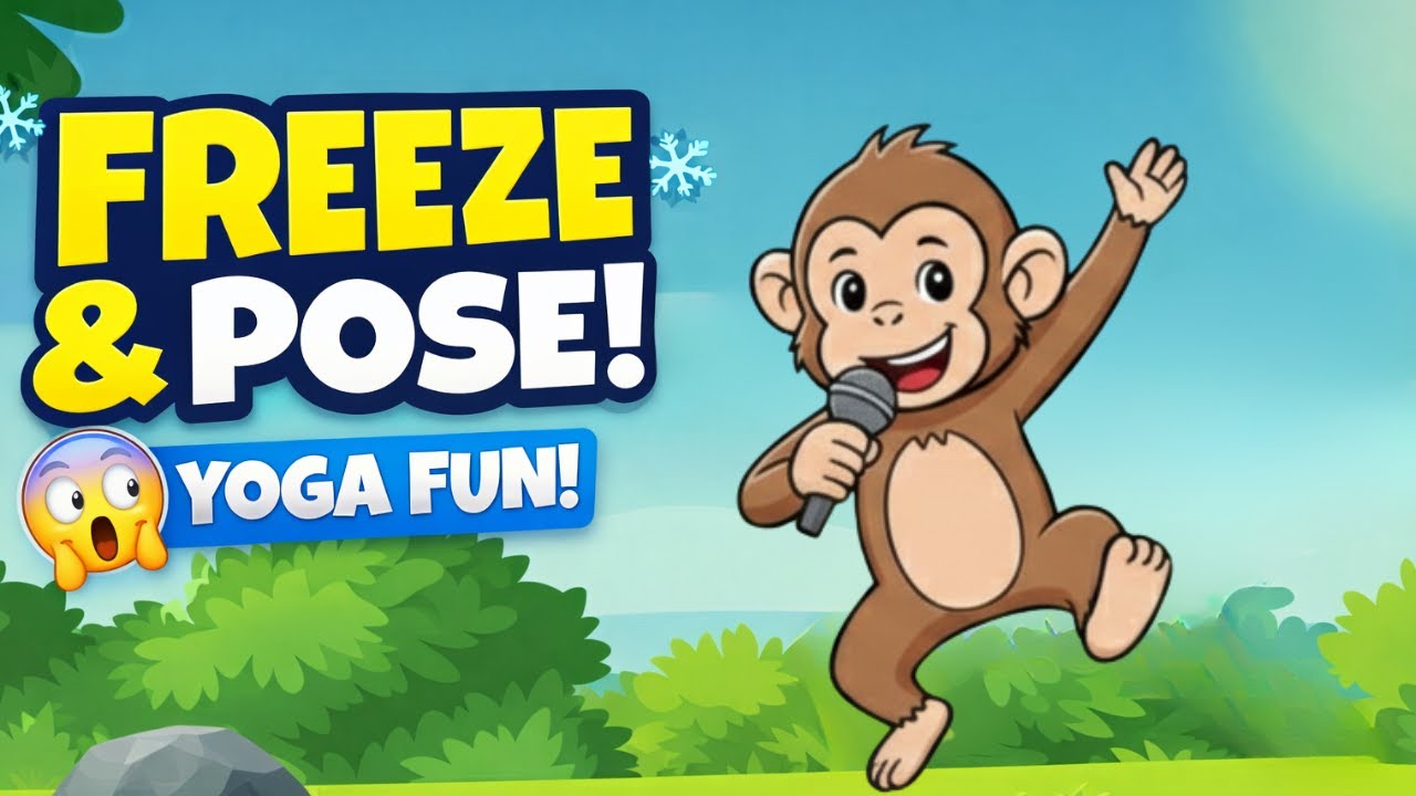 Йога-игра «Замри и танцуй» для детей 🐒🦸 Веселые движения животных и игра «Замри» | Koko Joyland