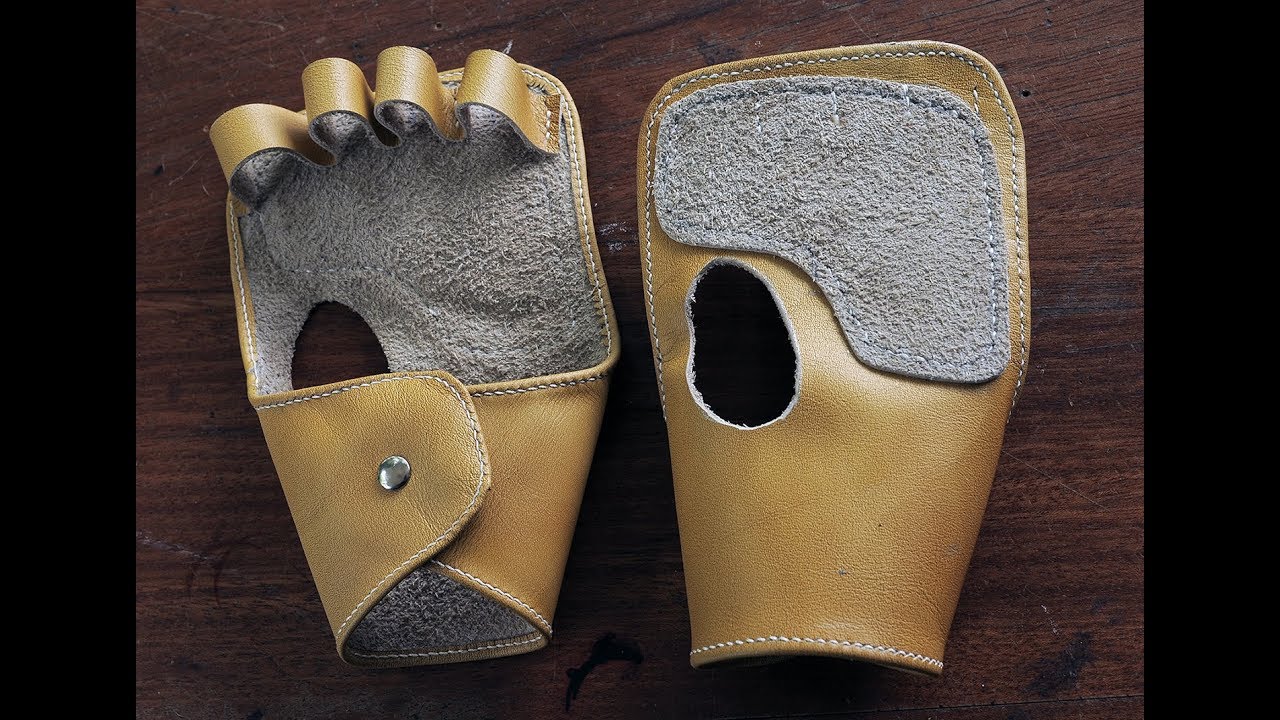 How to make fingerless leather gloves by hand | Blue Lotus Leather Workshop