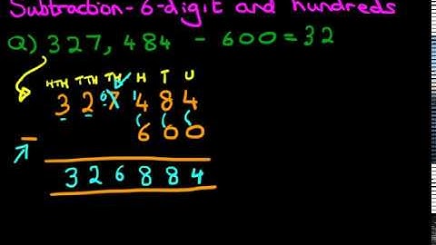 HOW TO SUBTRACT - 6 Digit Numbers subtract Hundreds