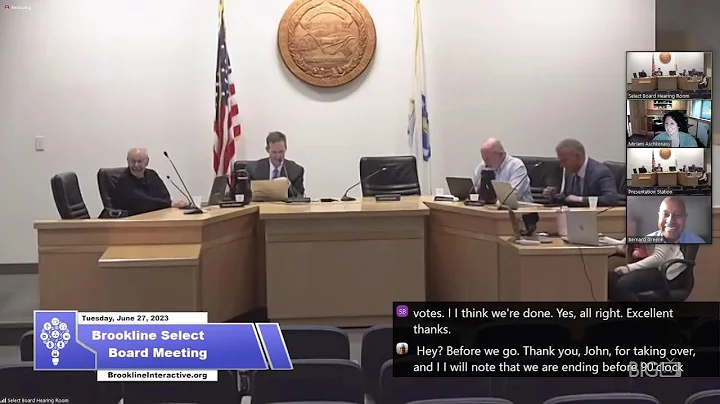Brookline Select Board Meeting - June 27, 2023