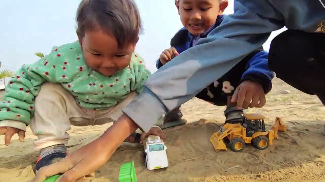 Tractor Jcb dumper push back Metti loading khel Kids video 