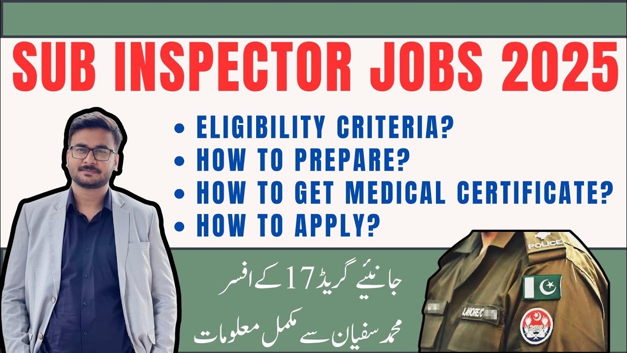 Sub Inspector Jobs 2025| Sub Inspector Jobs in Punjab Police 2025| MS GK | Sir Sufyan