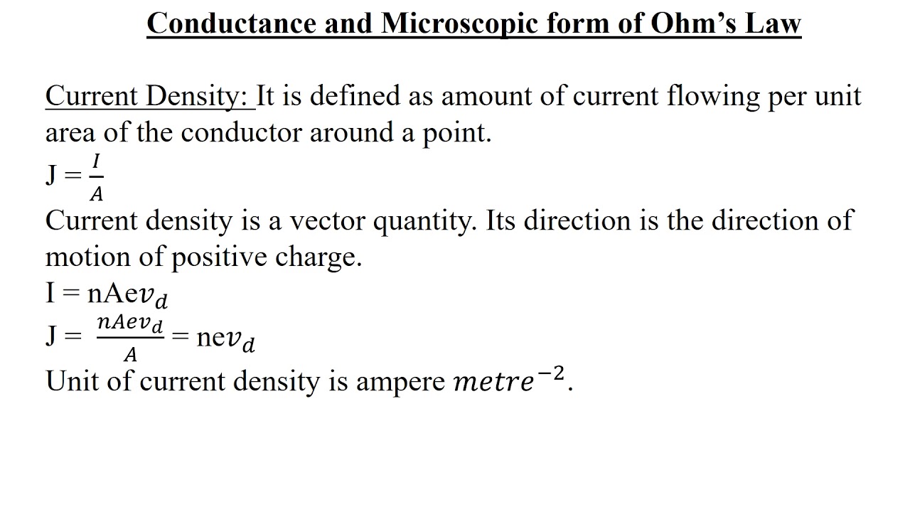 Microscopic form of Ohm's Law - YouTube