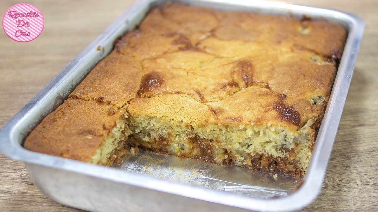 BOLO MAGICO DE BANANA COM DOCE DE LEITE RECEITAS DA CRIS