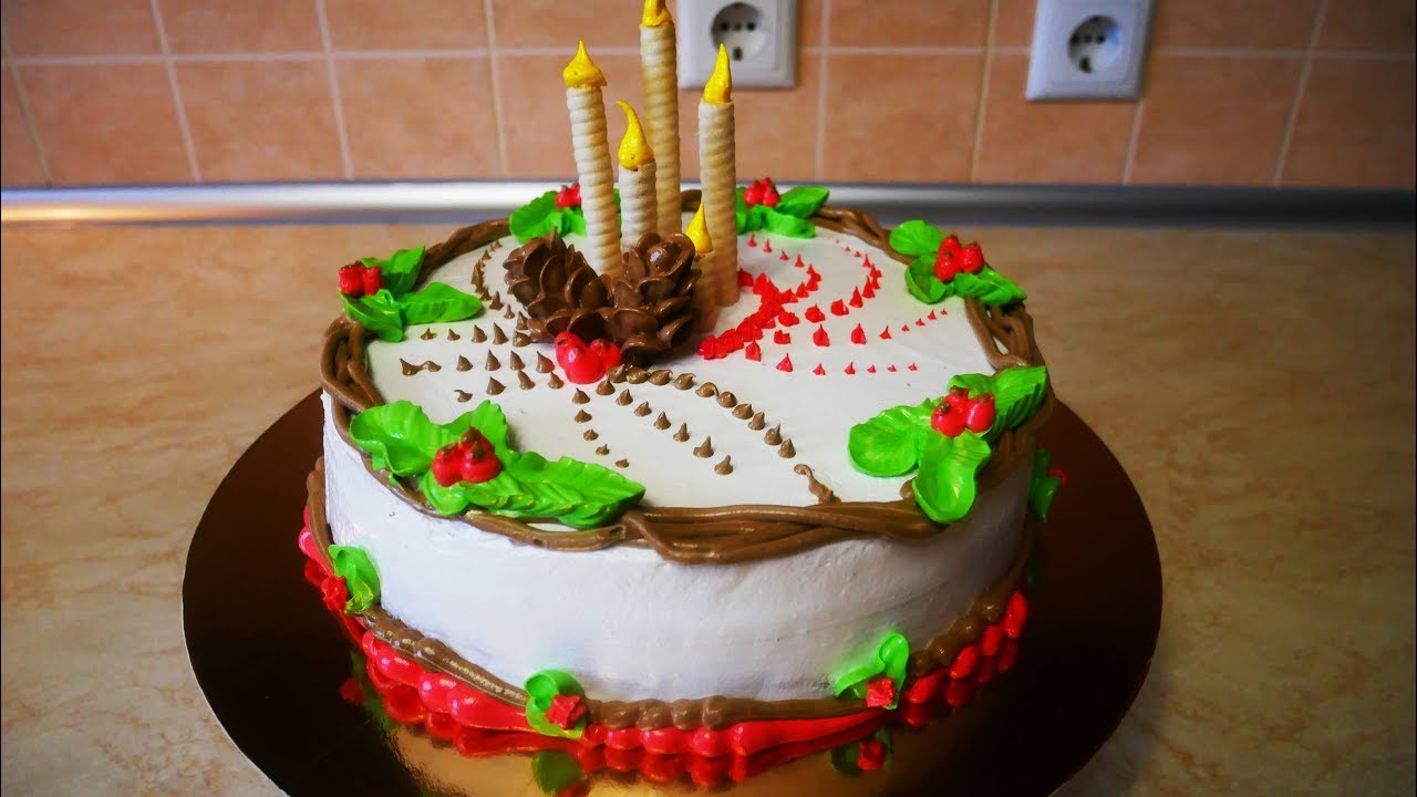 Торт на НОВЫЙ ГОД  ШОКОЛАДНЫЙ торт ПРАЗДНИЧНОЕ украшение