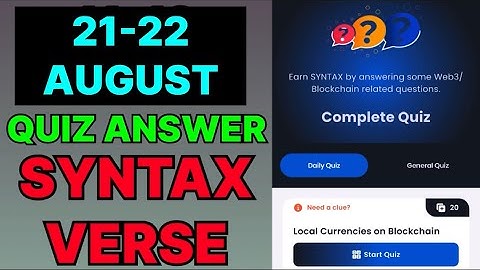 Syntax Verse quiz answers today | 21 August Syntax Verse quiz answer | Syntax Verse quiz today 
