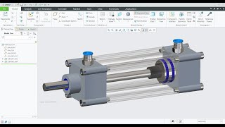 Creo Animation tutorial | 3D Animation | Pneumatic Cylinder | Creo complex designs  | Creo Assembly