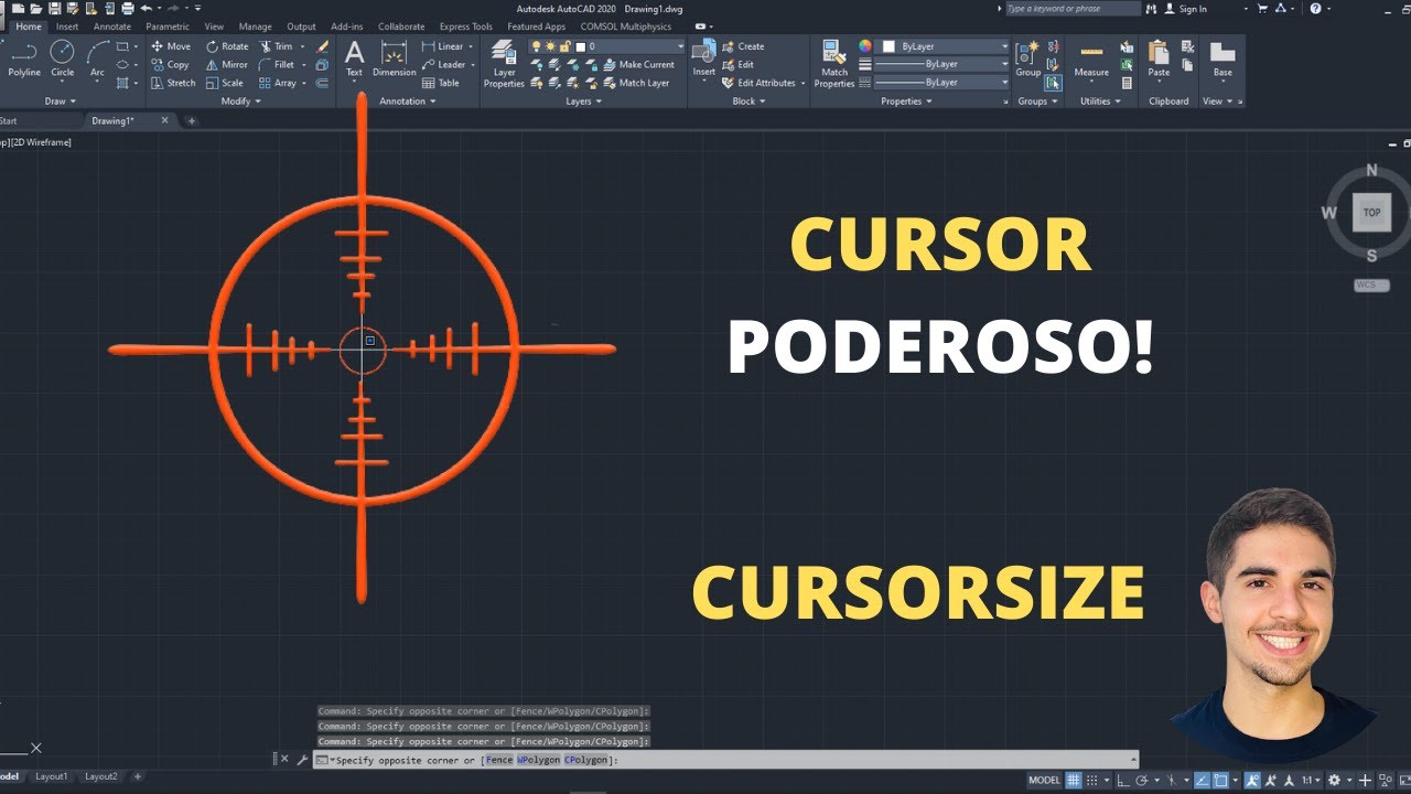 VOCÊ NÃO SABE AUMENTAR O CURSOR DO AUTOCAD ASSIM [Cursorsize] - YouTube