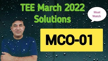 #MCO-01 #TEE March 2022 Solutions full #Important for MCOM Students