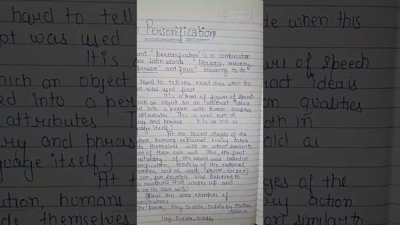 Easy notes of literary term "Personification"✍️