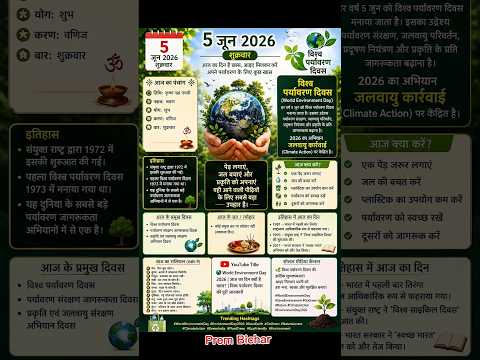 🌍 विश्व पर्यावरण दिवस 2026 की हार्दिक शुभकामनाएं! 🌱