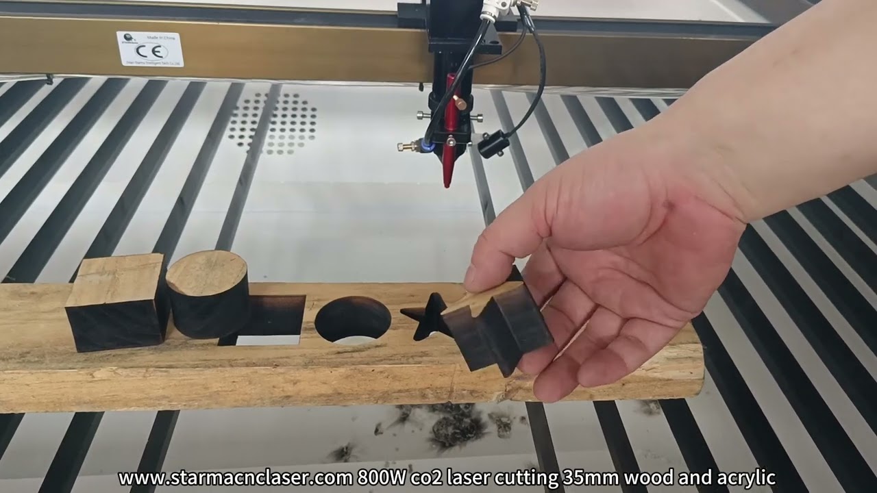 China jinan starma cnc RD8445 controller 800W co2 laser cutting machine with Autofocus for 35mm wood