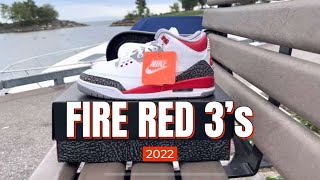 Air Jordan 3 “Fire Red” 2022 on feet